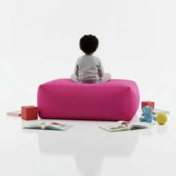 Pink Bean Bag Ottoman Large Water Resistant Footstool, Indoor Outdoor - thumbnail 2