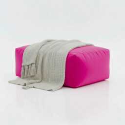 Pink Bean Bag Ottoman Large Water Resistant Footstool, Indoor Outdoor - thumbnail 1