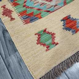 Heritage Tribal Runner, Handmade Artisan Afghan Turkish Scandinavian Navajo Bohemian Flatweave Wool Multicolour Kilim Runner Rug 197x60 cm - thumbnail 2