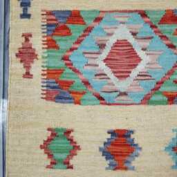 Heritage Tribal Runner, Handmade Artisan Afghan Turkish Scandinavian Navajo Bohemian Flatweave Wool Multicolour Kilim Runner Rug 197x60 cm - thumbnail 4
