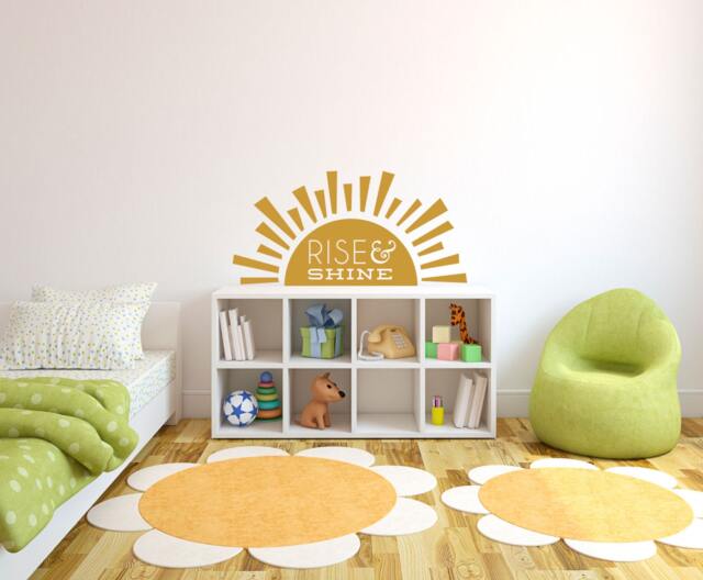 Rise & Shine Quote - Wall Decal Custom Vinyl Art Stickers - image 1