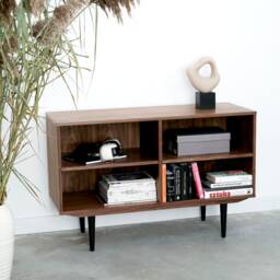 Mid-Century Sideboard, Bookshelf, Bookcase, Gramophone Stand, Dresser, Commode, Credenza Made Of Walnut Vaneer - Livlo O-R01 - thumbnail 3