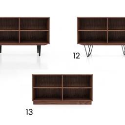 Mid-Century Sideboard, Bookshelf, Bookcase, Gramophone Stand, Dresser, Commode, Credenza Made Of Walnut Vaneer - Livlo O-R01 - thumbnail 2