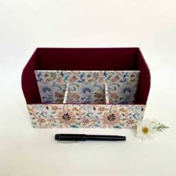 Handmade Jasmine Desk Tidy A5 William Morris Fabric Stationery Organiser Office Decor - thumbnail 4