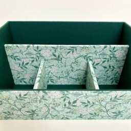 Handmade Jasmine Desk Tidy A5 William Morris Fabric Stationery Organiser Office Decor - thumbnail 3