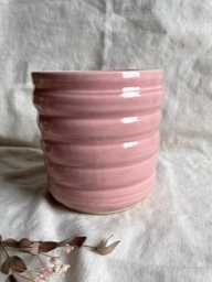 Candy Floss Pink Bubble Ceramic Planter, Handmade Glazed, Cream Plant Pot, Large Pink Vessel, Unique British Gift, Handcrafted Pots