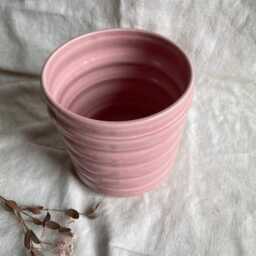 Candy Floss Pink Bubble Ceramic Planter, Handmade Glazed, Cream Plant Pot, Large Pink Vessel, Unique British Gift, Handcrafted Pots - thumbnail 2