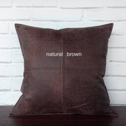 Yellow Vegan Leather Pillow Cover Modern Scandinavian Home Decor - thumbnail 3