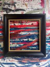 Distressed Black Picture Frame With Gold Bead Edge - thumbnail 1