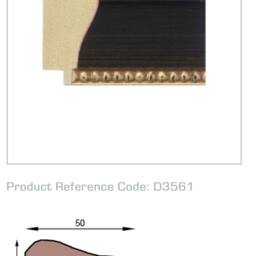Distressed Black Picture Frame With Gold Bead Edge - thumbnail 4