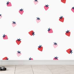 Strawberry Wall Decals Removable Fruit Stickers, Kids Bedroom Decor - thumbnail 2