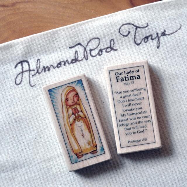 Our Lady Of Fatima Patron Saint Block With Gift Bag // St Mary, Marian Apparition in Portugal Catholic Toys By Almondrod - image 1