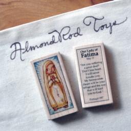 Our Lady Of Fatima Patron Saint Block With Gift Bag // St Mary, Marian Apparition in Portugal Catholic Toys By Almondrod - thumbnail 1