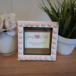 Pink Heart Cabochons Square Photo Frame 4 X Inches