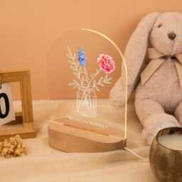 Mother's Day Gift For Mom/Grandma Personalised Gifts Mom, Custom Family Bouquet Night Light, Mum's Bunch With Kids Name, Birth Flower Lamp - thumbnail 2