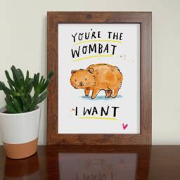 Wombat Nursery Art Print - You're The I Want - thumbnail 1