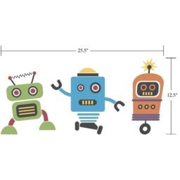 Cute Robots Decal - Group Vinyl Wall Art Children Decals - thumbnail 2