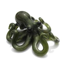 Small Glass Octopus Pendant Emerald Shimmer - thumbnail 2