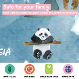 Kids World Map Wall Decal - PVC Free, No Odour Repositionable Peel & Stick Fabric Sticker - thumbnail 3