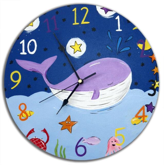 Kids Whale Clock, Boys Nursery Decor, Wall Gift For Boys, Girls - image 1