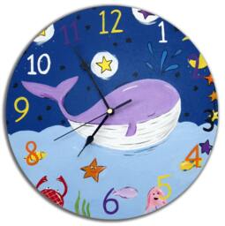 Kids Whale Clock, Boys Nursery Decor, Wall Gift For Boys, Girls - thumbnail 1