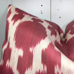 Silk Ikat Pillow Cover - 24x24, Handwoven Decorative Cushion - thumbnail 2