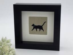 Walking Black Cat Desk Top Picture, Wall Art, Purrfect By Sophie Allport - thumbnail 1