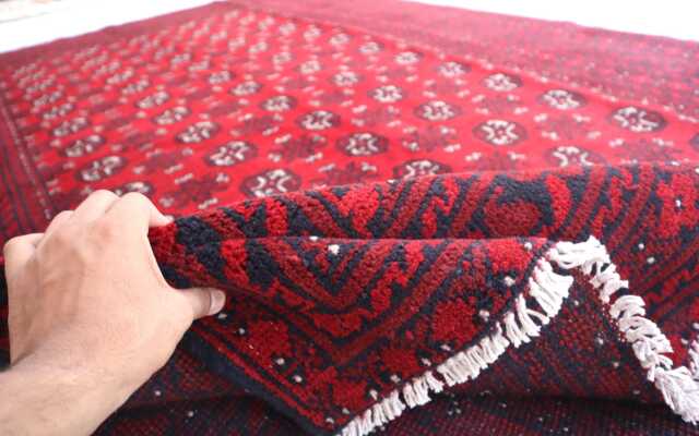 Afghanistan Traditional Handmade Wool Weave Rug, Bukhara Design Circle Floral Huge Area Rug, Entrance Welcome Flooring Rug 6.6x9.9 Ft - image 1