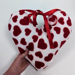 Soft Cuddle Red & White Heart Pillow Mastectomy + Seatbelt Surgery Chest Recovery Breast Cancer Cushion - thumbnail 2