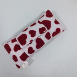 Soft Cuddle Red & White Heart Pillow Mastectomy + Seatbelt Surgery Chest Recovery Breast Cancer Cushion - thumbnail 3