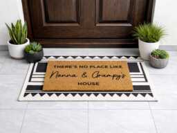 Custom Grandparent Name Doormat - Unique Sign Elegant Scripted Home Mat - thumbnail 1