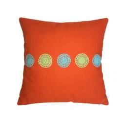 Orange Doily Decorative Throw Pillow Cover/Case Cushion Cotton 20x20 - thumbnail 1