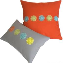 Orange Doily Decorative Throw Pillow Cover/Case Cushion Cotton 20x20 - thumbnail 2