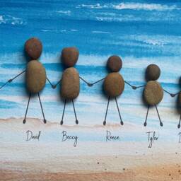 Pebble Picture Personalised Wall Art. Framed Beach Stone Unique Gift Christmas Home Family Christening Baby Birth Wedding Birthday Mum Dad - thumbnail 2