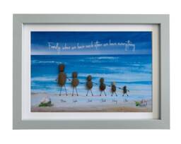 Pebble Picture Personalised Wall Art. Framed Beach Stone Unique Gift Christmas Home Family Christening Baby Birth Wedding Birthday Mum Dad - thumbnail 1