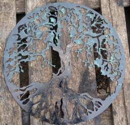 Rustic Metal Tree Of Life Wall Art Patina Finish, 18.5 - thumbnail 1