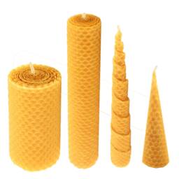 Organic Beeswax Candle Pure Beewax Honeycomb Hand-Rolled 100% Candles Natural Handmade - thumbnail 4