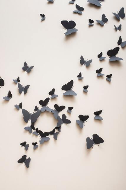 3D Wall Butterflies Butterfly Wall Decals, Paper Butterflies in Slate Grey, Modern Decor - image 1