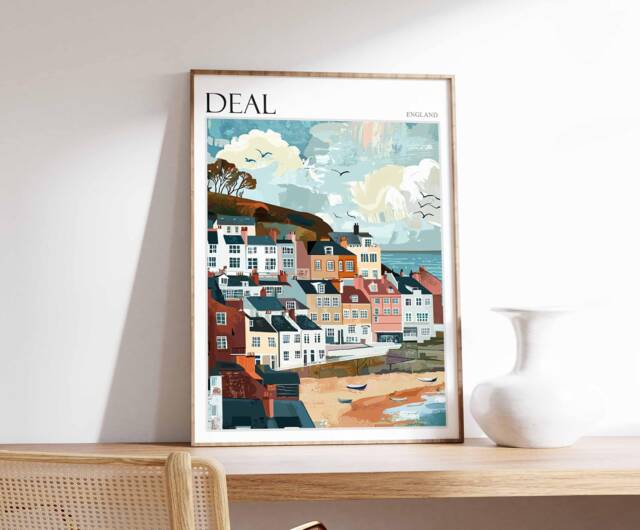 Deal England Travel Poster Coastal Seaside Wall Art - image 1