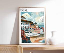 Deal England Travel Poster Coastal Seaside Wall Art - thumbnail 1