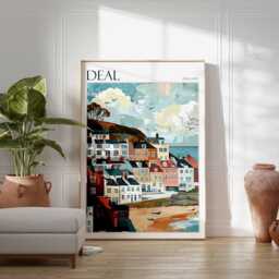 Deal England Travel Poster Coastal Seaside Wall Art - thumbnail 2