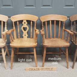 Solid Wood Farmhouse Carver Dining Chair With Stain Finish - Rustic Kitchen Seating For Modern Interiors - thumbnail 2