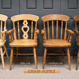 Solid Wood Farmhouse Carver Dining Chair With Stain Finish - Rustic Kitchen Seating For Modern Interiors - thumbnail 2