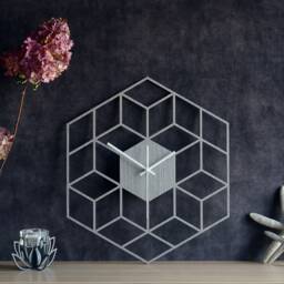 Minimalist Geometric Clock - Cube Shape Wooden Wall Clock, Silent Non Ticking Wood For Kitchen Living Room Bedroom Decor - thumbnail 3