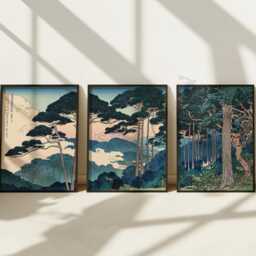 Japanese Forest Tree Posters Set Of 3 - Vintage Landscape Wall Art - thumbnail 2