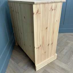 Shaker Sideboard 1 Drawer 2 Door 800mm Solid Wood Storage Unit, Ready To Paint - thumbnail 4
