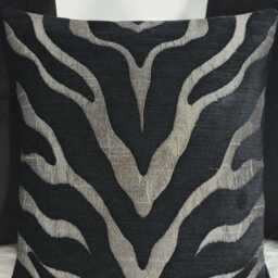 Zebra Animal Print Pillow Cover Porter & Stone Limpopo Black Charcoal Silver Tiger Cushion - thumbnail 4