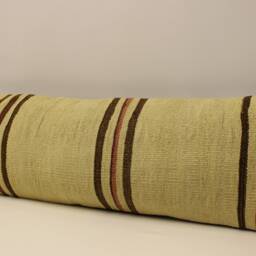 Vintage Kilim Pillow Cover, Wool Lumbar Cushion, Boho Throw - 12x48 - thumbnail 3