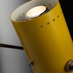 1950's Mustard Yellow Cylinder Wall Sconce - Modern Retro Accent Lighting Vintage Style-Inspired Perforated in Brass & - thumbnail 3