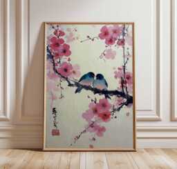 Cherry Blossom Poster, Sakura Wall Art, Japan Floral Print, Japanese Tree Decor, Nature Art Gift Print - thumbnail 1